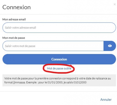 mot de passe oublie
