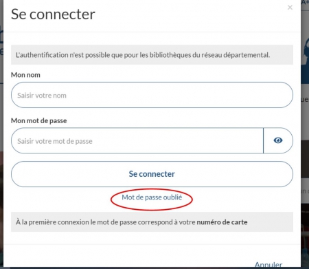 mot de passe oublie